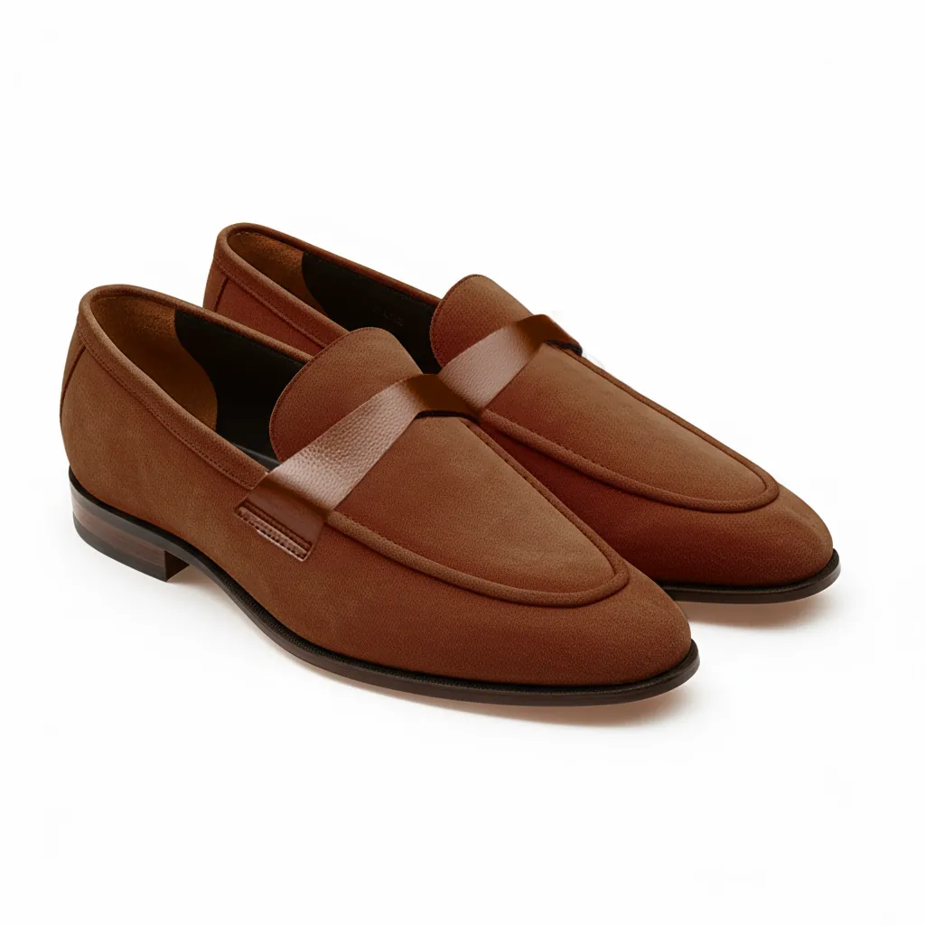 Brown Suede Leather Lucian Slip On Unlined Loafers - Comfort First Edition sold by Costoso Italiano