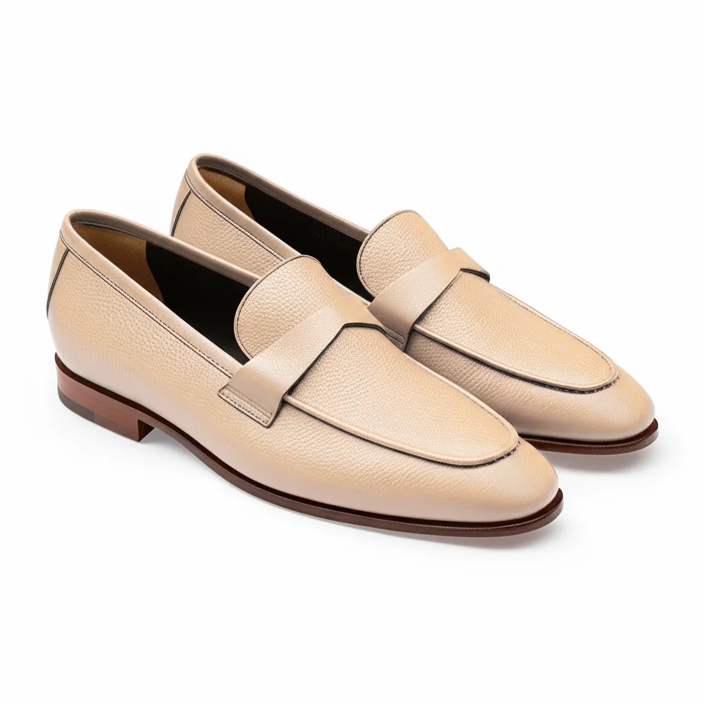 Cream Leather Lucian Slip On Unlined Loafers - Comfort First Edition sold by Costoso Italiano