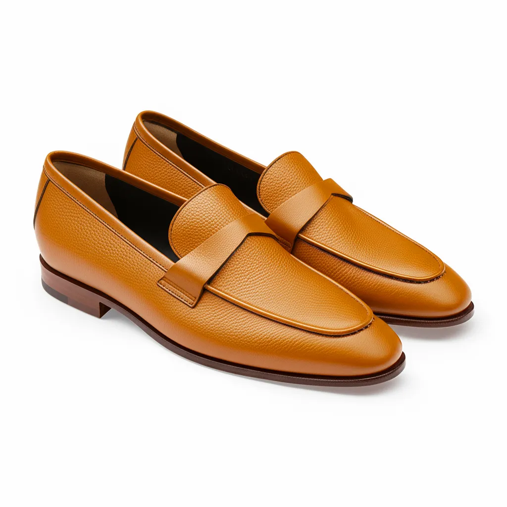Tan Leather Lucian Slip On Unlined Loafers - Comfort First Edition sold by Costoso Italiano