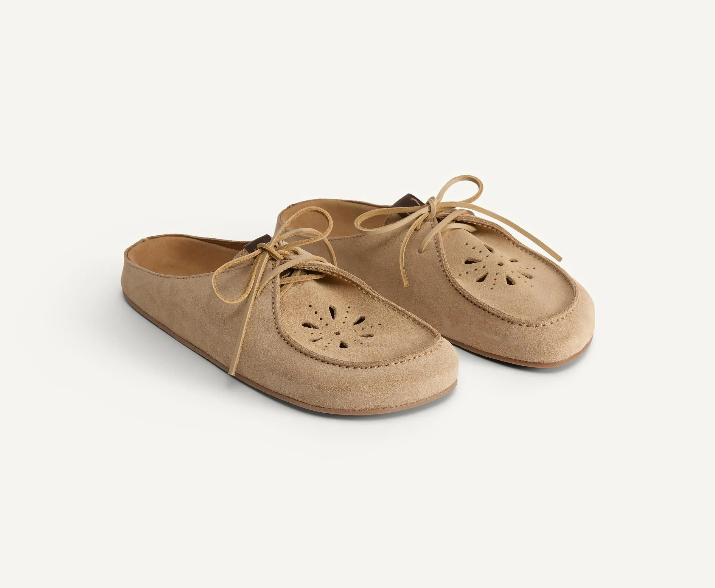 Cream Suede Leather Opale Mule sold by Costoso Italiano