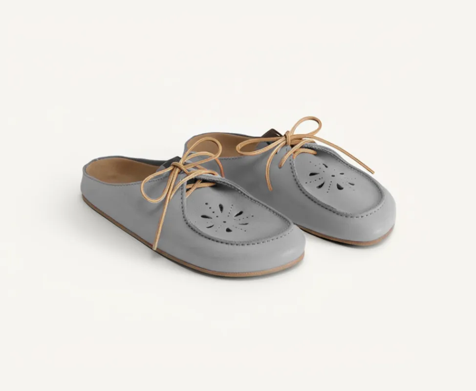 Grey Leather Opale Mule sold by Costoso Italiano