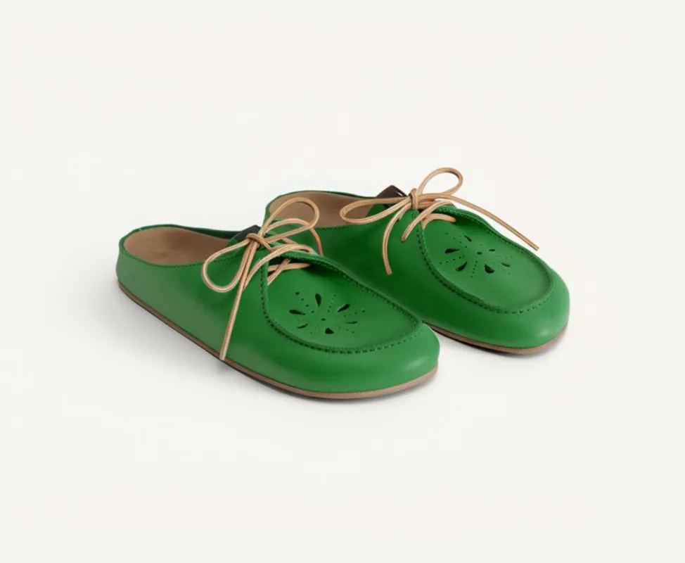 Green Leather Opale Mule sold by Costoso Italiano