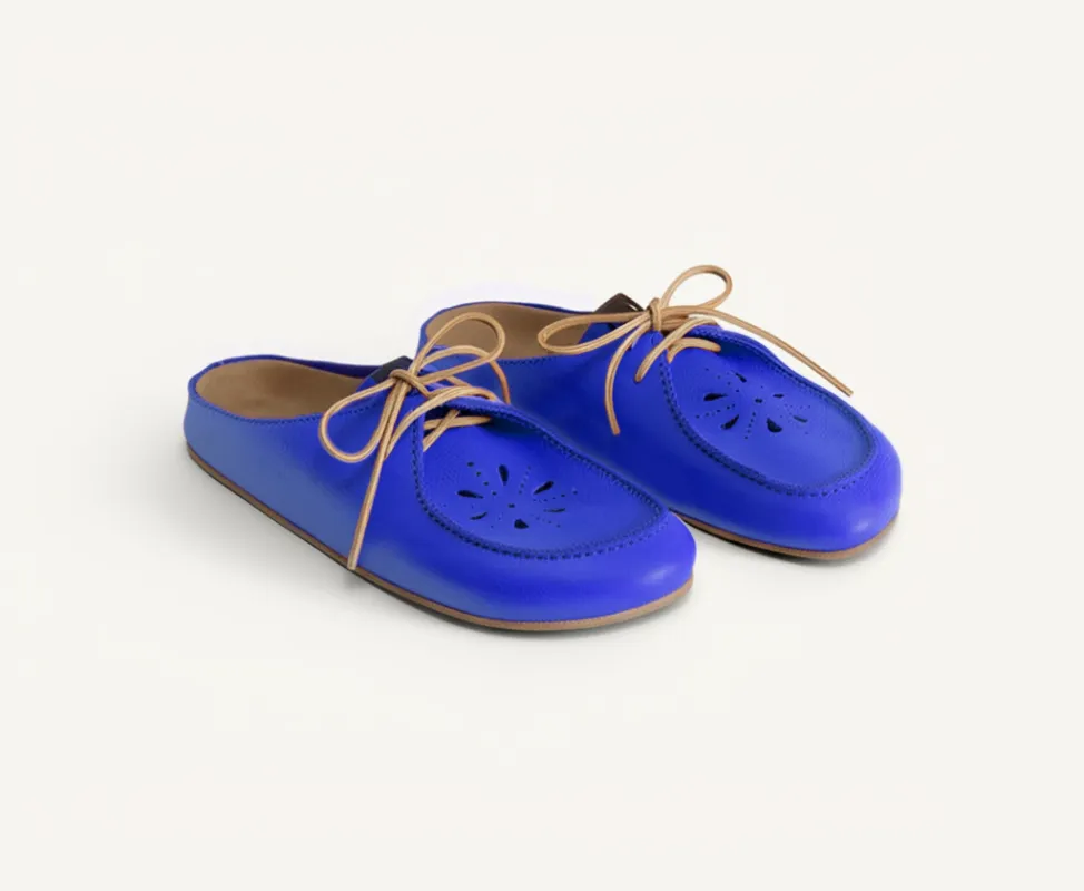 Blue Leather Opale Mule sold by Costoso Italiano