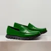Green Leather Evarado Penny Loafers with Black Hybrid Sole - SS23 sold by Costoso Italiano