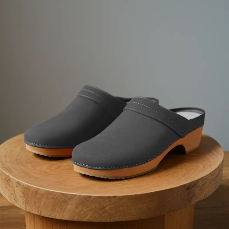 Grey Suede Leather Celeste Calm Mule Loafers - Summer 2024 Collection sold by Costoso Italiano