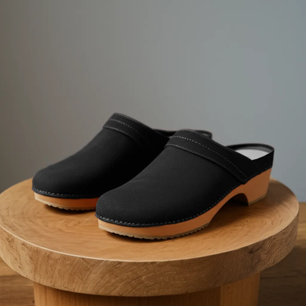 Black Suede Leather Celeste Calm Mule Loafers - Summer 2024 Collection sold by Costoso Italiano