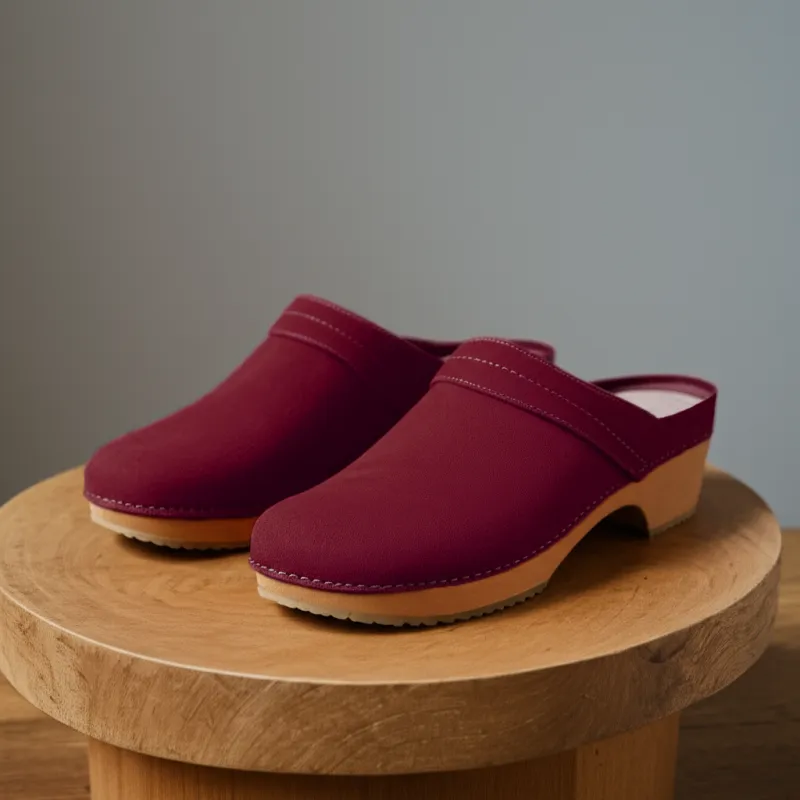 Burgundy Suede Leather Celeste Calm Mule Loafers - Summer 2024 Collection sold by Costoso Italiano
