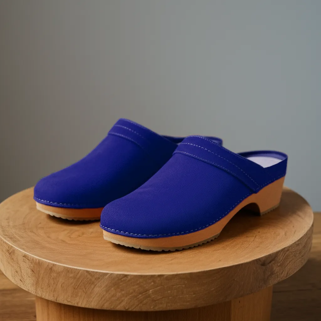 Blue Suede Leather Celeste Calm Mule Loafers - Summer 2024 Collection sold by Costoso Italiano