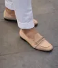 Cream Suede Leather Guida Loafers With Chain sold by Costoso Italiano