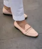 Cream Leather Guida Loafers With Chain sold by Costoso Italiano