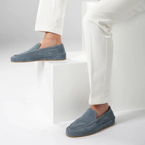 Light Blue Suede Freya Calm Loafers - AW24 sold by Costoso Italiano