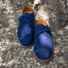 Height Increasing Navy Blue Suede Cheshire Monk Strap Shoes sold by Costoso Italiano