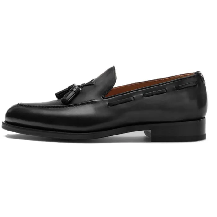 Height Increasing Black Leather Barbican Tassel Loafers - Formal Shoes sold by Costoso Italiano product image thumbnail 3