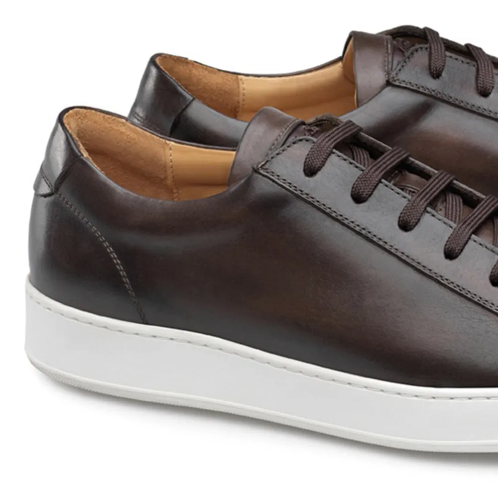 Height Increasing Brown Leather Cornella Lace Up Sneakers sold by Costoso Italiano product image thumbnail 2