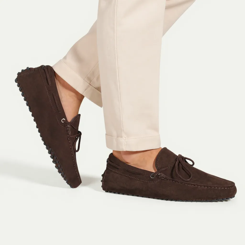 Brown Suede Codac Driving Loafers - AW24 - ITALIAN AW26 sold by Costoso Italiano
