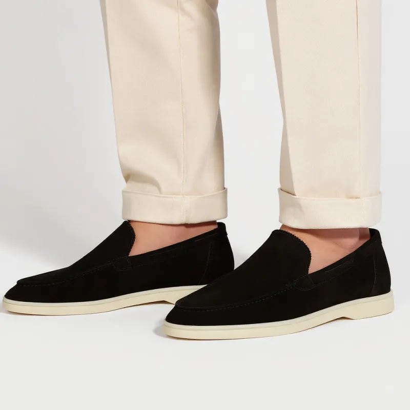 Black Suede Goku Yatch Loafers with White Soles - Summer 2024 Collection -ITALIAN AW26 sold by Costoso Italiano
