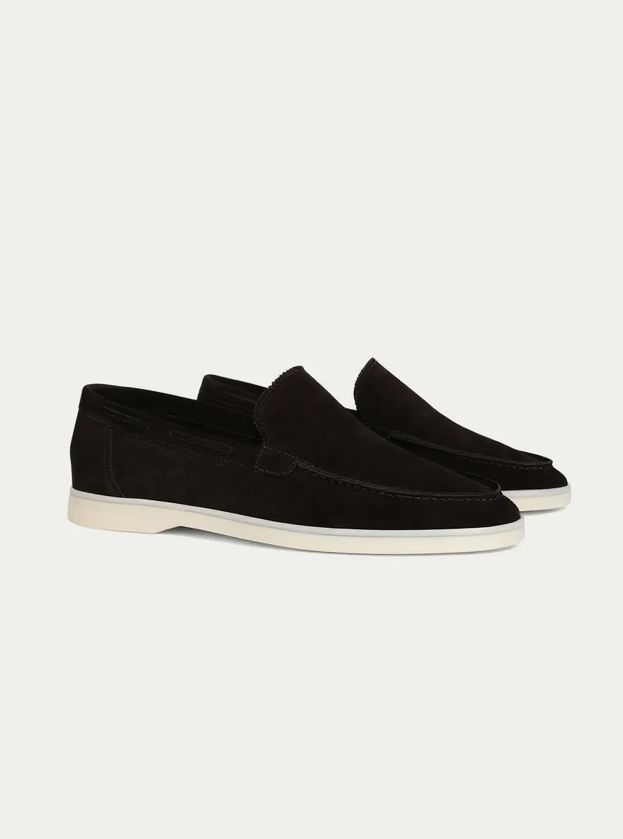 Height Increasing Black Suede Goku Yatch Loafers with White Soles - Summer 2024 Collection - ITALIAN AW26 sold by Costoso Italiano product image thumbnail 2