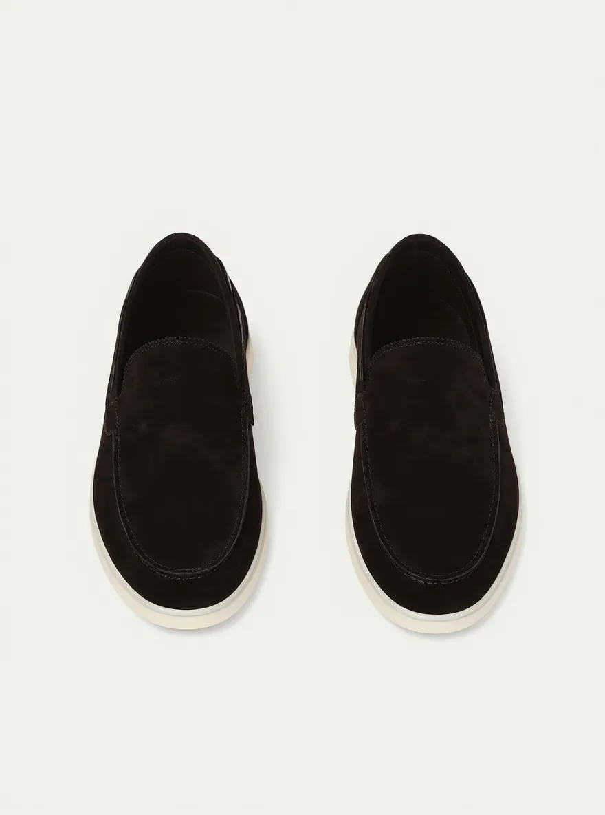Height Increasing Black Suede Goku Yatch Loafers with White Soles - Summer 2024 Collection - ITALIAN AW26 sold by Costoso Italiano product image thumbnail 3
