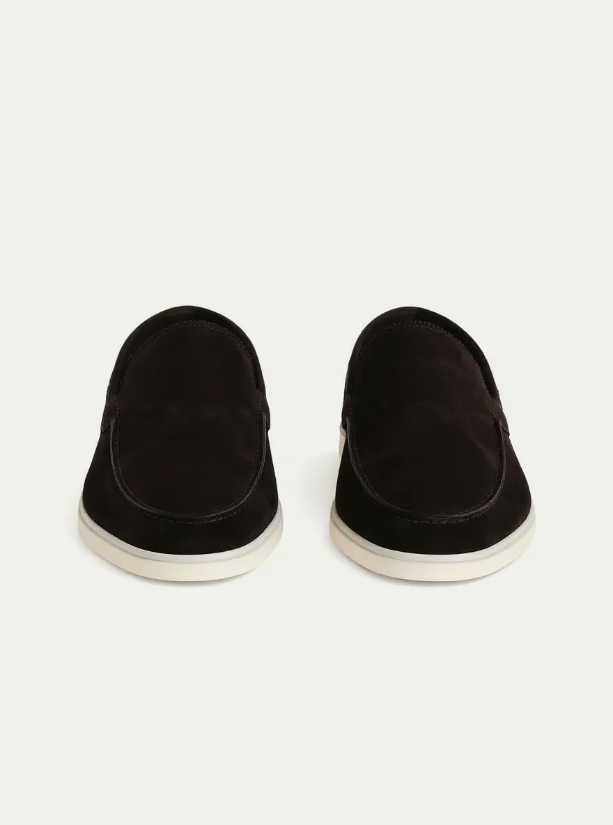 Height Increasing Black Suede Goku Yatch Loafers with White Soles - Summer 2024 Collection - ITALIAN AW26 sold by Costoso Italiano product image thumbnail 4