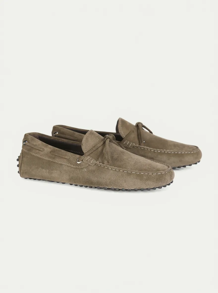 Olive Green Suede Leather Oriela Driving Loafers - AW24 - ITALIAN AW26 sold by Costoso Italiano product image thumbnail 2