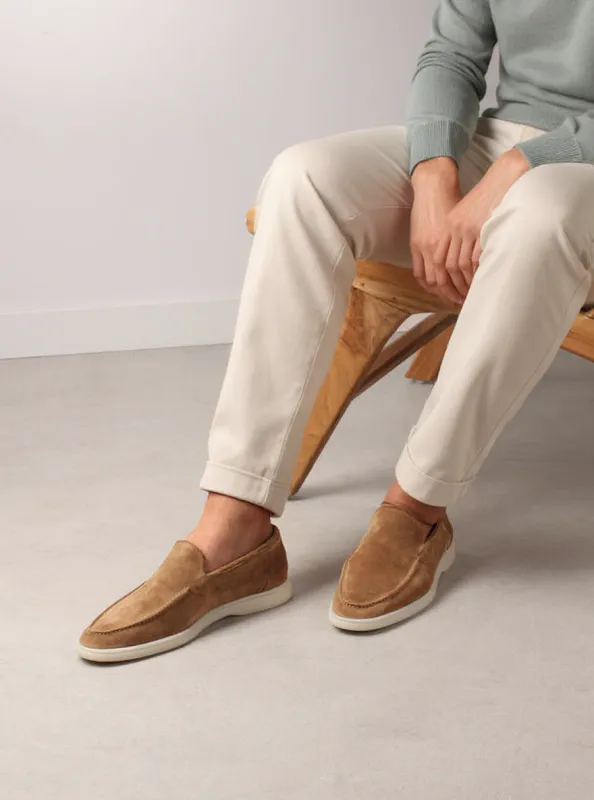 Tan Suede Georgia Yatch Loafers - AW24 sold by Costoso Italiano