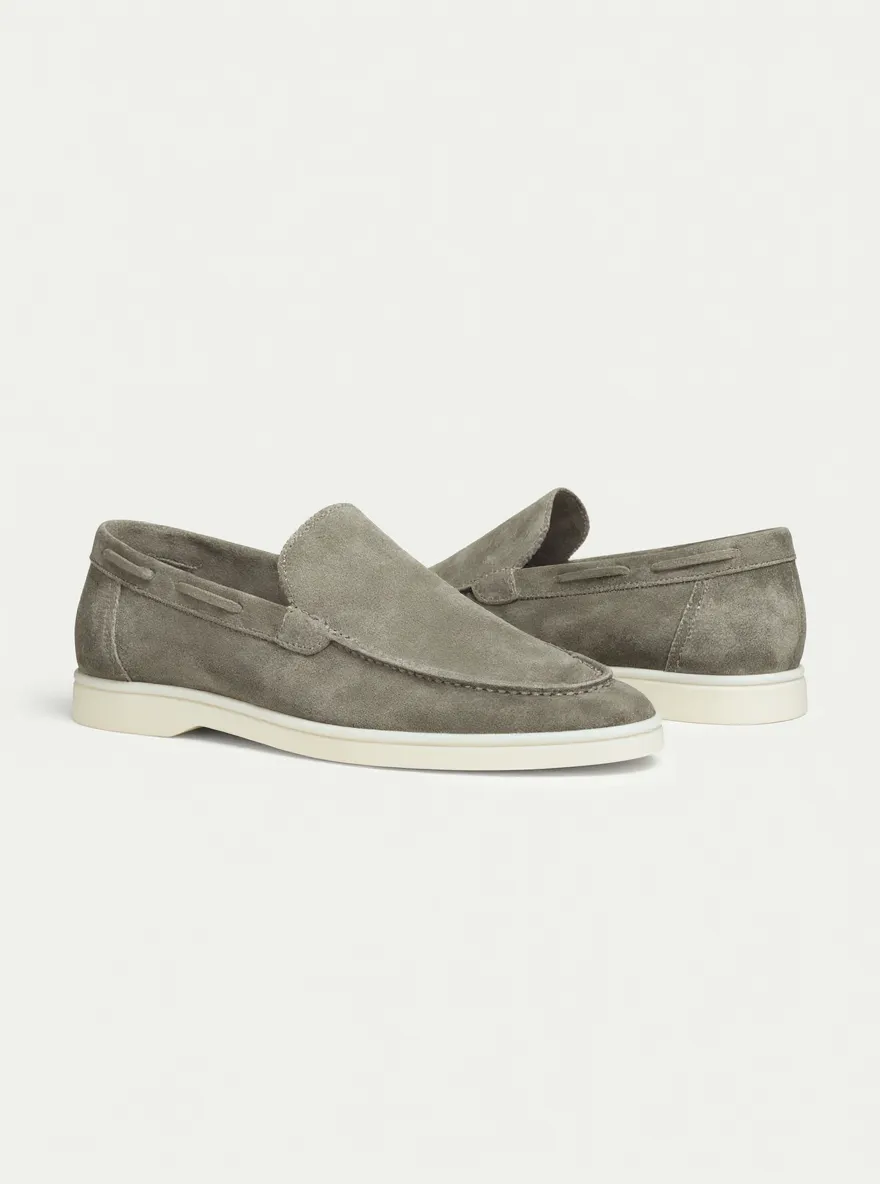 Green Suede Luna Yatch Loafers with White Soles - Summer 2024 Collection -ITALIAN AW26 sold by Costoso Italiano product image thumbnail 3