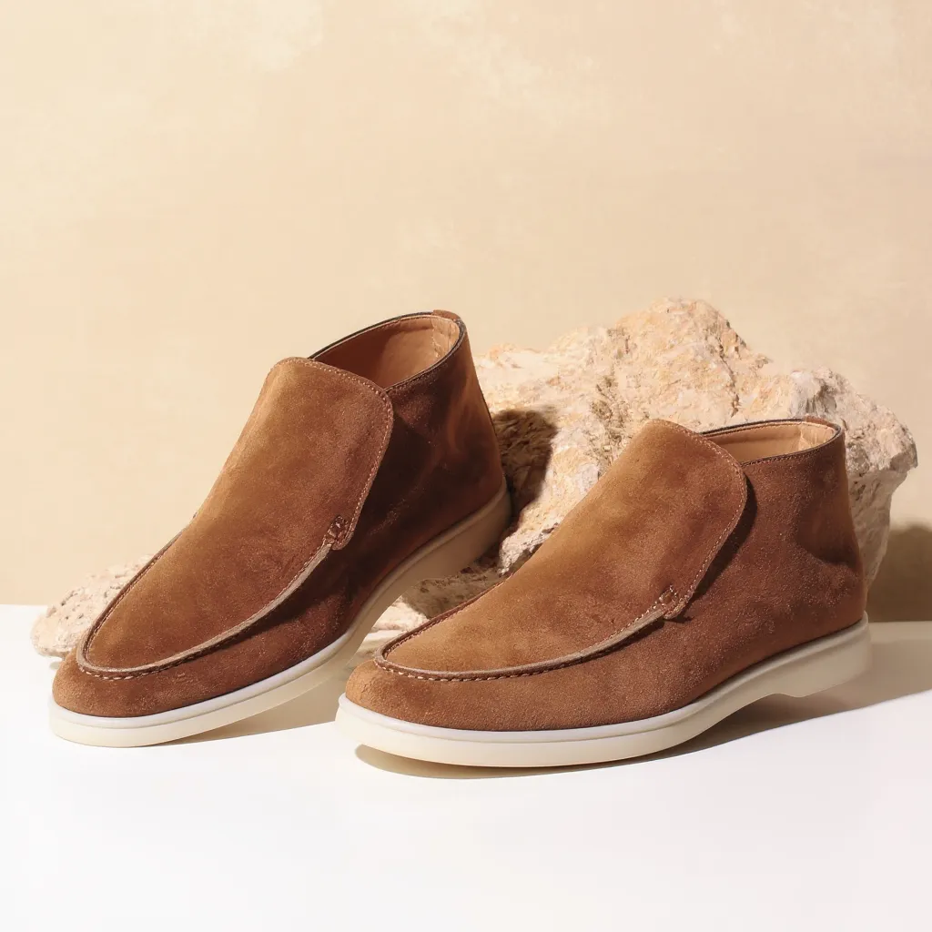Tan Suede Leather Ronald City Half Boots - ITALIAN AW26 sold by Costoso Italiano
