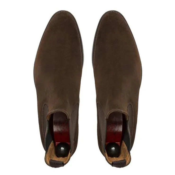 Brown Suede Fenland Slip On Chelsea Boots sold by Costoso Italiano product image thumbnail 4