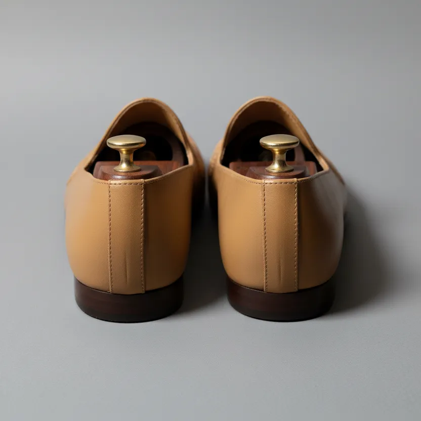 Light Tan Leather Tana Embroidered Peshawari Jutti Loafers | Wedding Shoes for Groom | Shoes for Haldi Mehendi Sangeet sold by Costoso Italiano product image thumbnail 3