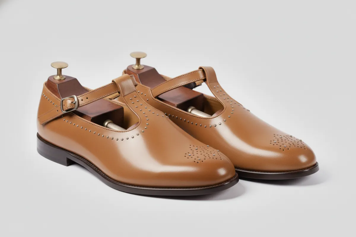 Tan Leather Tana Peshawari Loafers | Wedding Shoes for Groom | Shoes for Haldi Mehendi Sangeet sold by Costoso Italiano