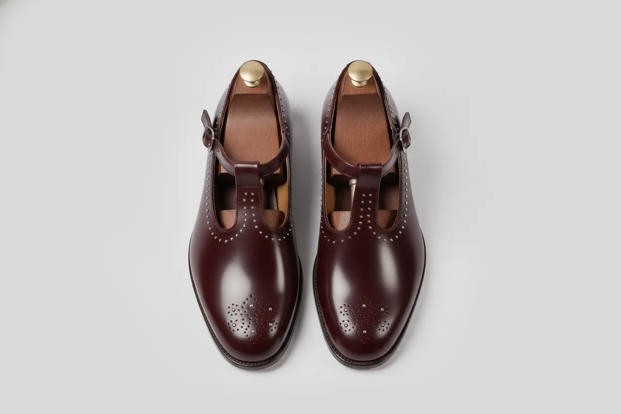 Burgundy Leather Tana Peshawari Loafers | Wedding Shoes for Groom | Shoes for Haldi Mehendi Sangeet sold by Costoso Italiano product image thumbnail 2