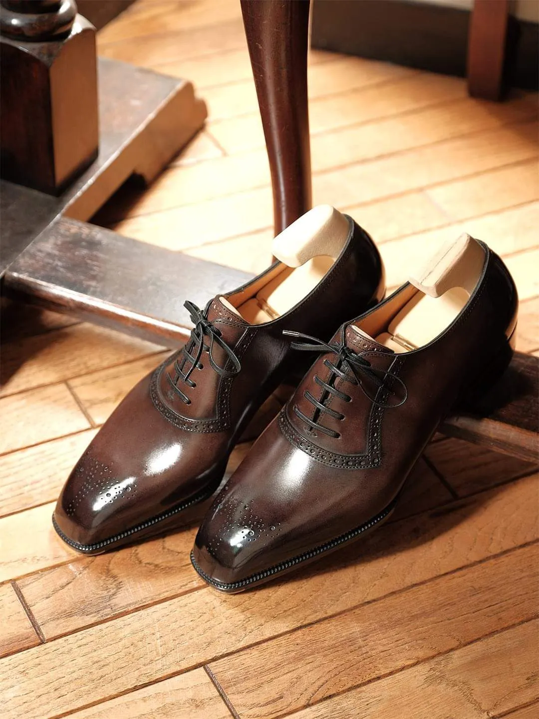 Brown Leather Faelan Brogue Oxfords - Formal Shoes - SS23 sold by Costoso Italiano