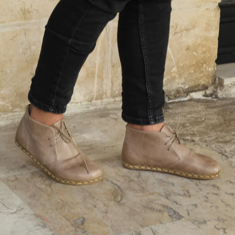 Light Tan Leather Dolcezza Barefoot Chukka Desert Boot sold by Costoso Italiano