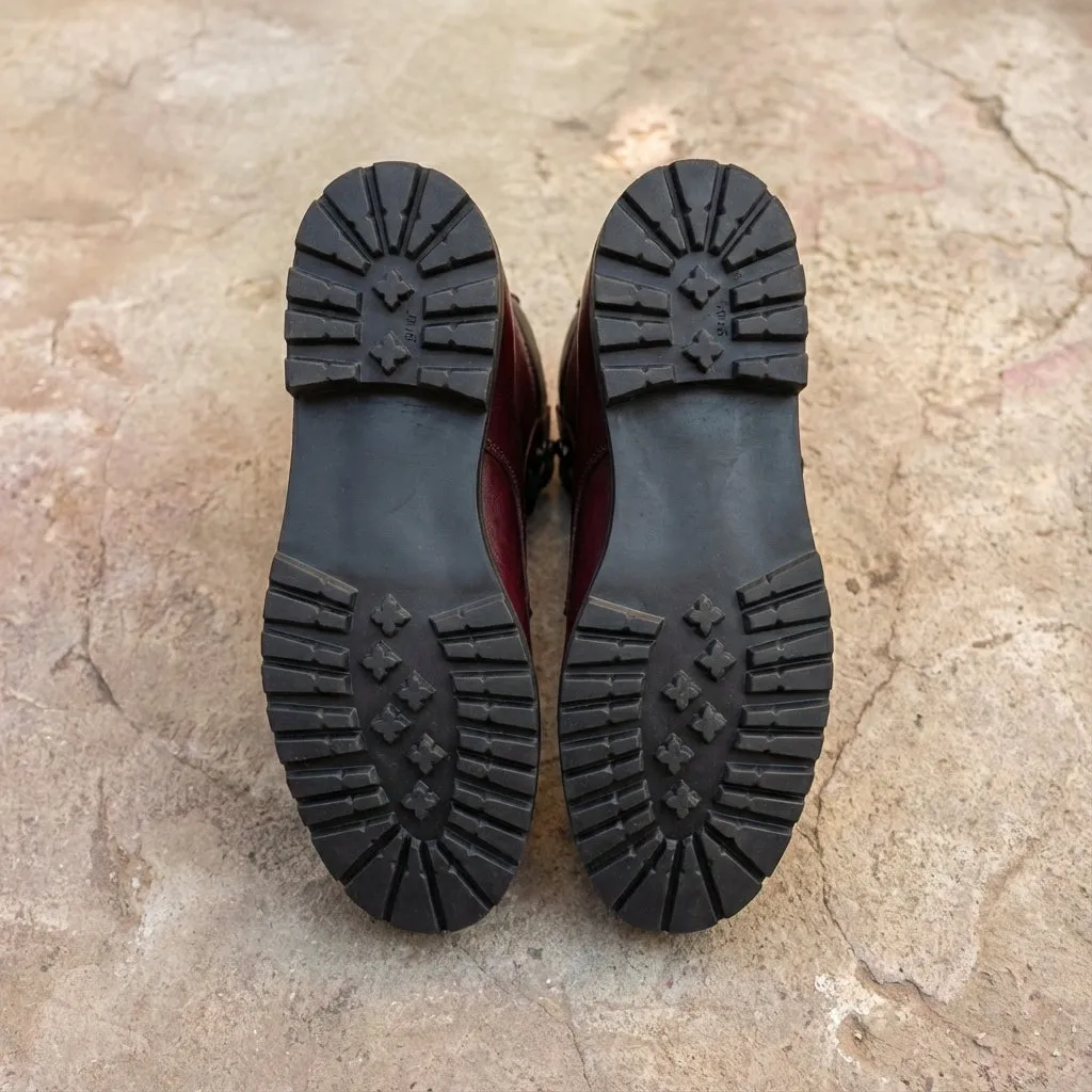 Burguny Leather Elvio Combat Boot sold by Costoso Italiano product image thumbnail 5