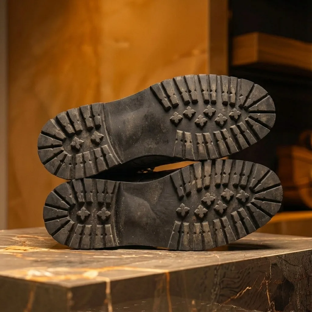 Grey Croc Print Leather Elvio Combat Boot sold by Costoso Italiano product image thumbnail 4