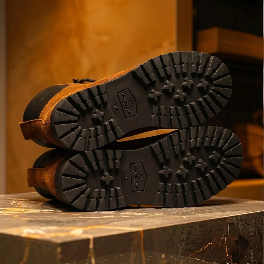 Brown Suede Leather Elvio Combat Boot sold by Costoso Italiano product image thumbnail 5