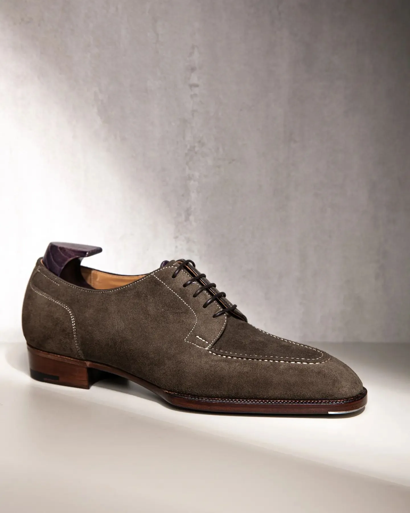 Brown Suede Leather Classic Composure Toe Cap Oxfords sold by Costoso Italiano product image thumbnail 2