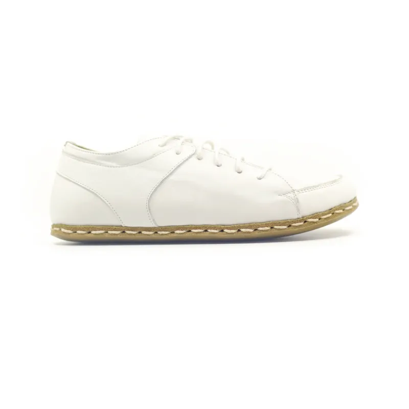 White Leather Delfino Barefoot Sneakers sold by Costoso Italiano