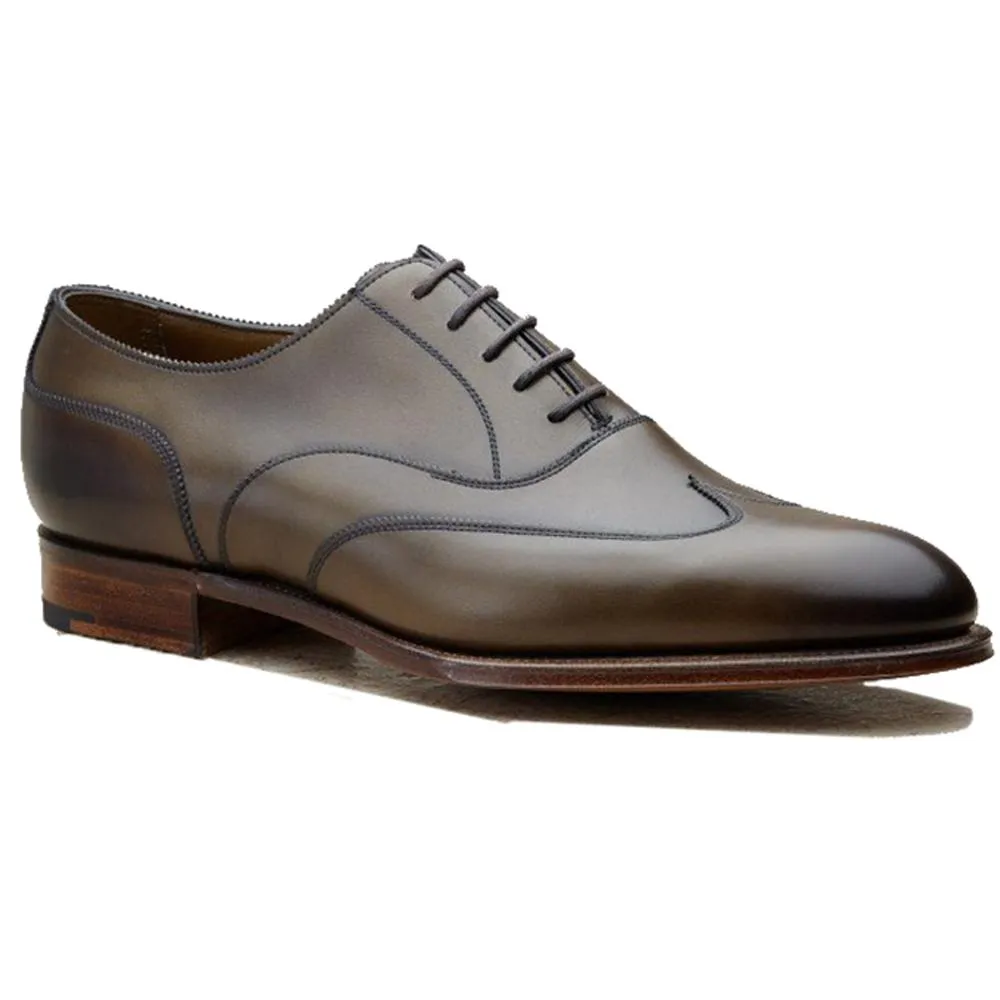 Flat Feet Shoes - Olive Green Leather Gedling Brogue Oxfords with Arch Support sold by Costoso Italiano