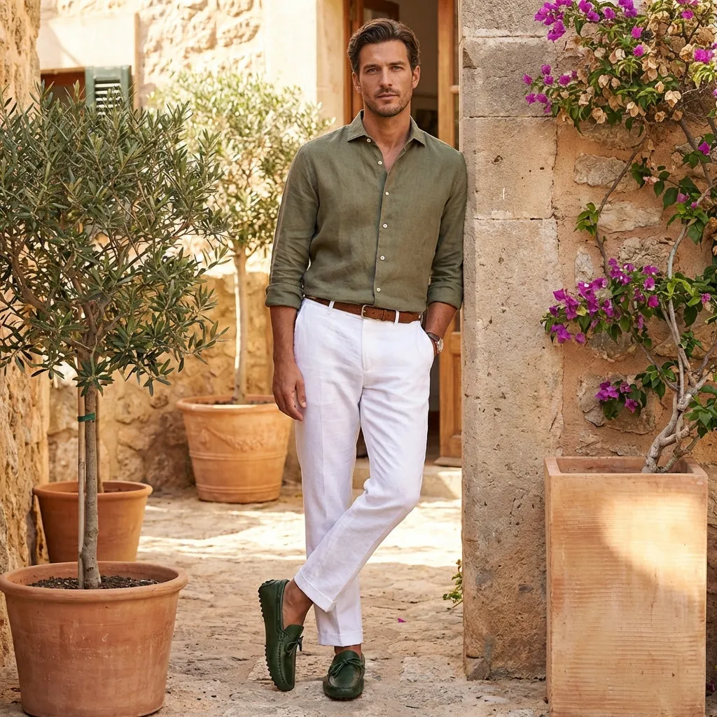 Green Leather Ophelia Driving Loafers - AW24 sold by Costoso Italiano product image thumbnail 5