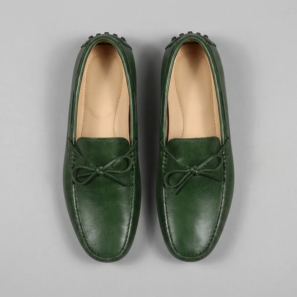 Green Leather Ophelia Driving Loafers - AW24 sold by Costoso Italiano product image thumbnail 2