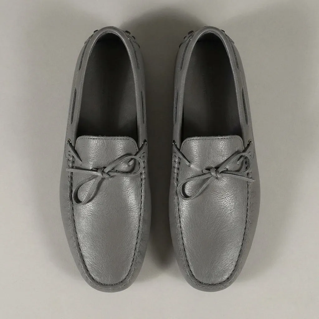 Grey Leather Ophelia Driving Loafers - AW24 sold by Costoso Italiano product image thumbnail 2