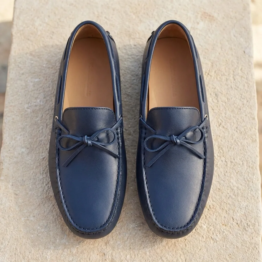 blue Leather Ophelia Driving Loafers - AW24 sold by Costoso Italiano product image thumbnail 2