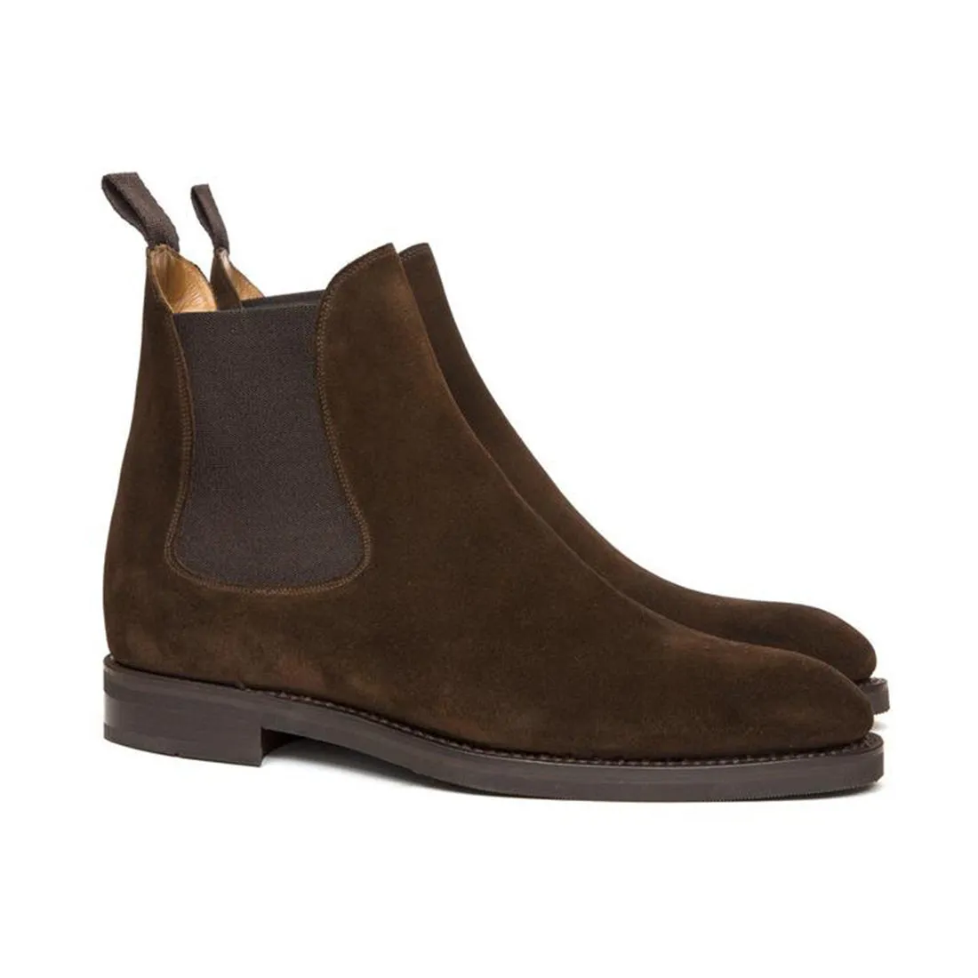 Height Increasing Brown Suede Fenland Slip On Chelsea Boots sold by Costoso Italiano