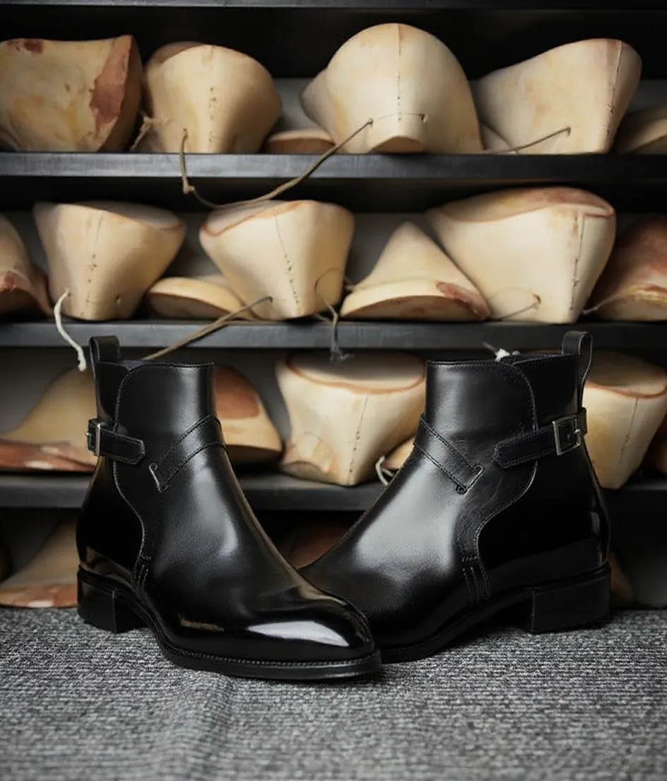 Extra Narrow Shoes (2A,4A,6A) Black Leather Alvor Slip On Jodhpur Boots - ITALIAN AW26 sold by Costoso Italiano product image thumbnail 3
