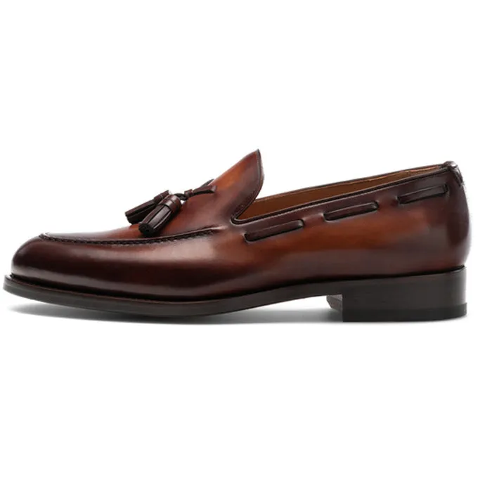 Extra Narrow Shoes (2A,4A,6A) Brown Leather Barbican Tassel Loafers - ITALIAN Casual Shoes Collection AW26 sold by Costoso Italiano product image thumbnail 3