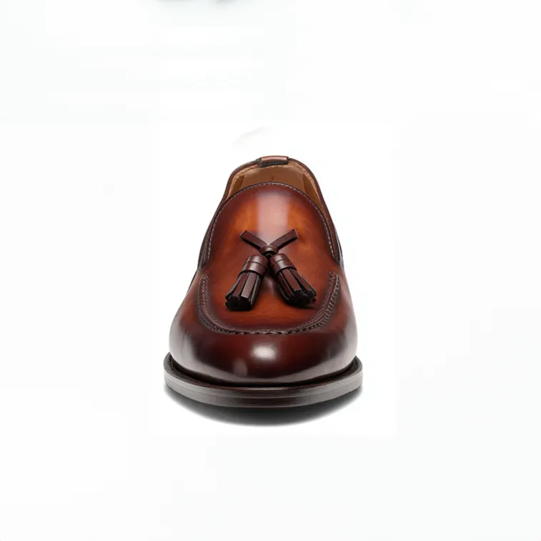 Extra Narrow Shoes (2A,4A,6A) Brown Leather Barbican Tassel Loafers - ITALIAN Casual Shoes Collection AW26 sold by Costoso Italiano product image thumbnail 4