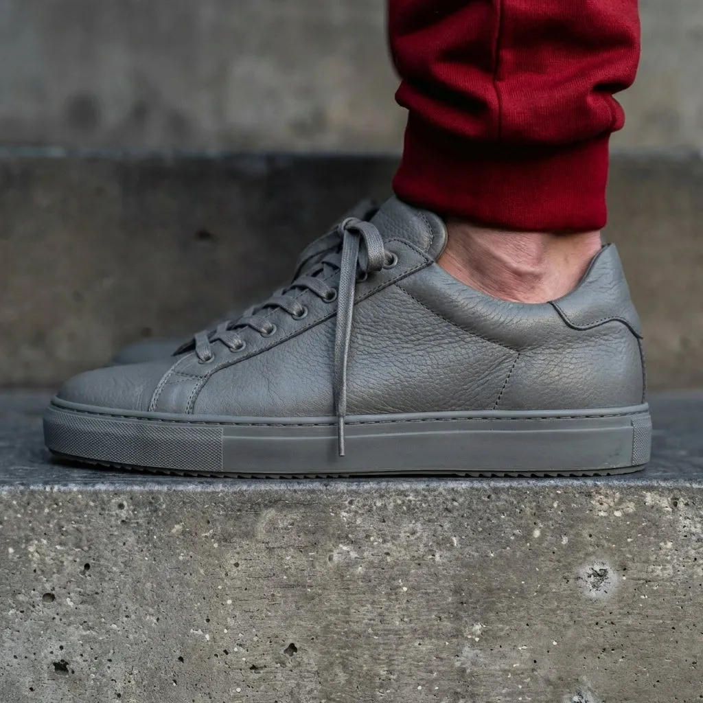 Grey Leather Remigio Lace-Up With Red Sole Sneakers sold by Costoso Italiano product image thumbnail 2