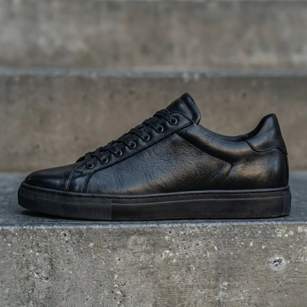 Black Leather Remigio Lace-Up With Red Sole Sneakers sold by Costoso Italiano product image thumbnail 4