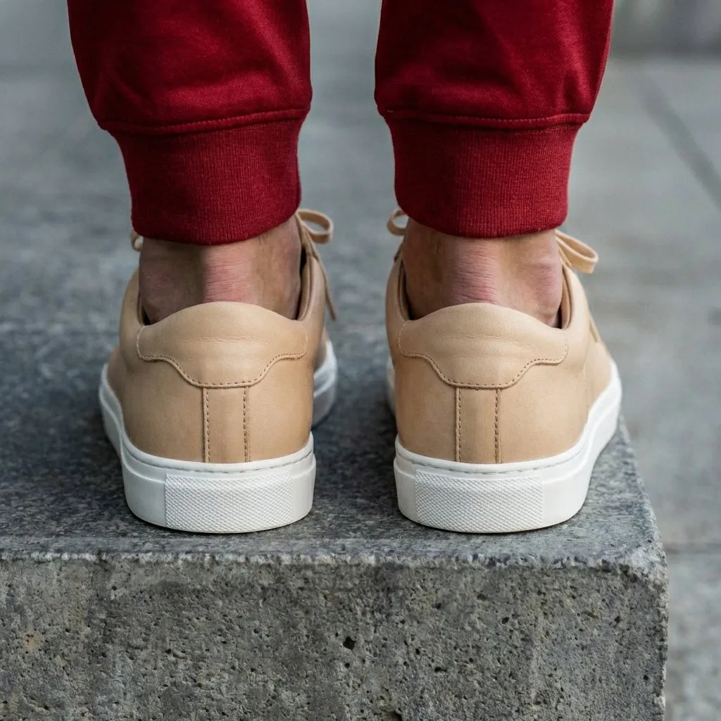 Beige Leather Remigio Lace-Up With Red Sole Sneakers sold by Costoso Italiano product image thumbnail 4